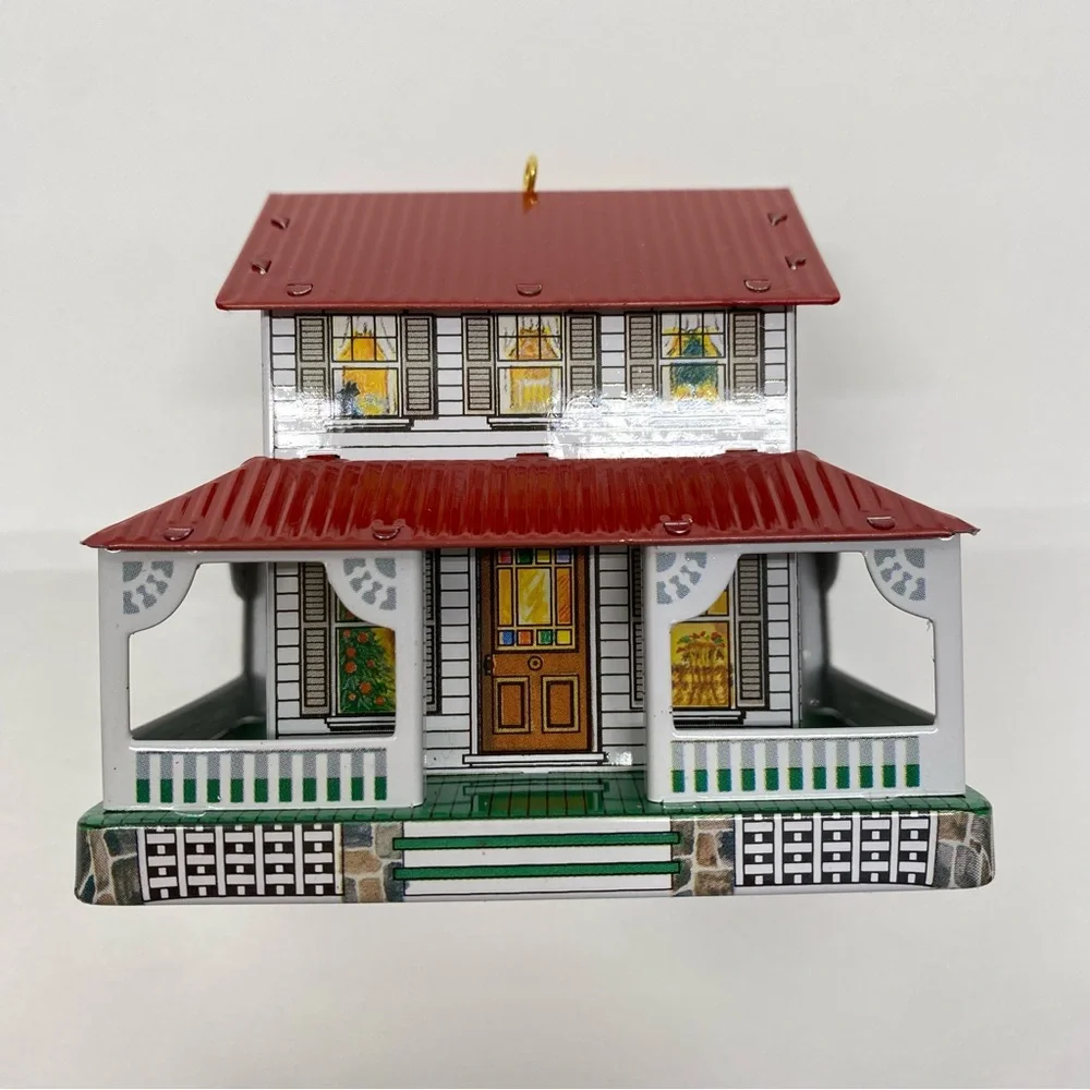 Hallmark Keepsake Ornaments Town & Country Series Farm House & Red Barn Set of 2